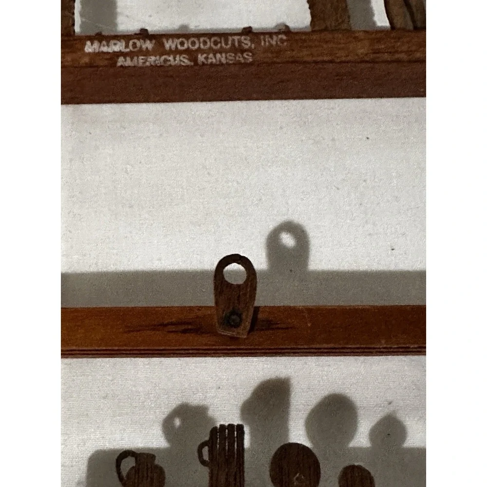 Wood  Wall Plaques Hand Made Vintage 1800's Farm Depiction's‎ 5x9